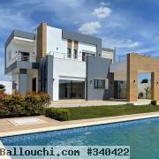 villa avec piscine nouvellement construite