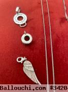 3 Colliers Argent avec 6 Pendentifs