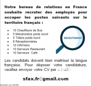 Recrutement en FRANCE