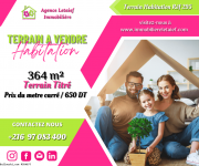 un lot de terrain de 364 m² à Hammam Sousse Ghriba