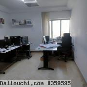bureau 78m² hall plus 2 au centre de Tunis