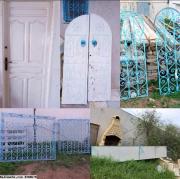 Porte d'entrée en bois+2 portes intérieures+4 fenêtres en fer forgé+ tinda (Num:98271515)
