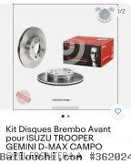 02 disques freins avant D-max importés de la France