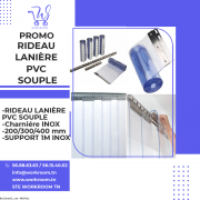 RIDEAU LANIÈRE PVC TRANSPARENT SOUPLE 