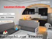 à louer appartement s+1 rz halawi pour la location estivale à hiboune mahdia