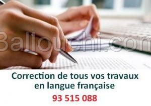 Correction & Reformulation de tous travaux en langue française.