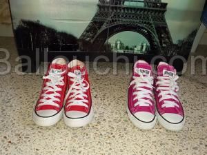 2 Converse all star Rose et rouge
