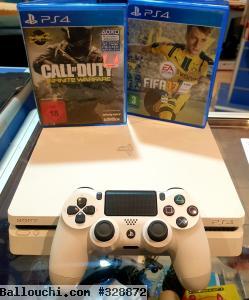 X PS4 SLIM BLANC 2 JEUX