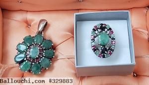 Pendentif et bague argent 925
