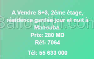 A Vendre S+3, 2éme étage