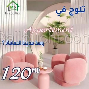 à vendre un appartement S+1 à HAMMAMET CENTRE 51333131