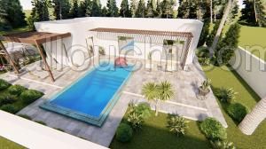 MODÈLE DE PLAN AVEC 2 CHAMBRES ET PISCINE PRIVÉE - RÉF P554