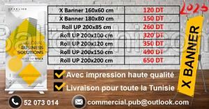 Roll up roller banner kakemono xbanner stand en X 2023