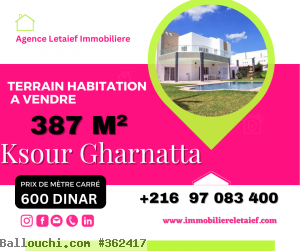 Terrain à Ksour Gharnatta Chott Meriem 