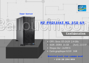 Serveur tour HP PROLIANT ML 350 G9