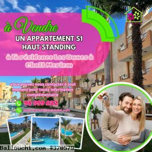 Un appartement haut standing s+1à Chatt Meriem 