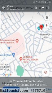 Villa et terrain 1000m2 à Gabes sud(cité Ezzouhour2)