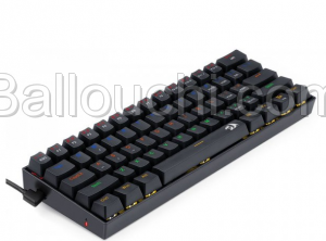 Clavier Gamer Redragon Lakshmi K606R Rainbow Red Switch, Noir