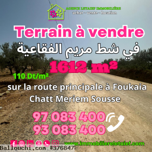 Très belle offre pour un terrain agricole de 1612 m² a foukaia