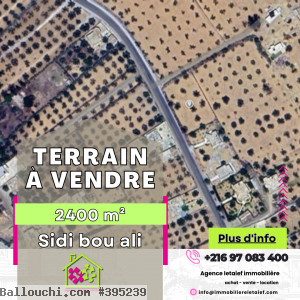 Terrain agricole #Situé à Sidi Bou Ali Sousse .de 240.000 dt