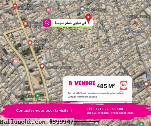 #terrain Vocation R+5 de #485m² à #Hammam#Sousse