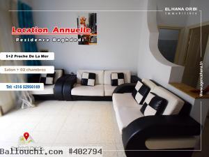 à louer rdc pour toute l’année s+2 à baghdedi plage