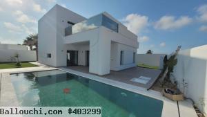 VILLA NEUVE À LA ZONE TOURISTIQUE MEZRAYA DJERBA - RÉF V640