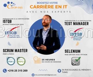 Offre formation reconversion test logiciel, PMP, agile Scrum
